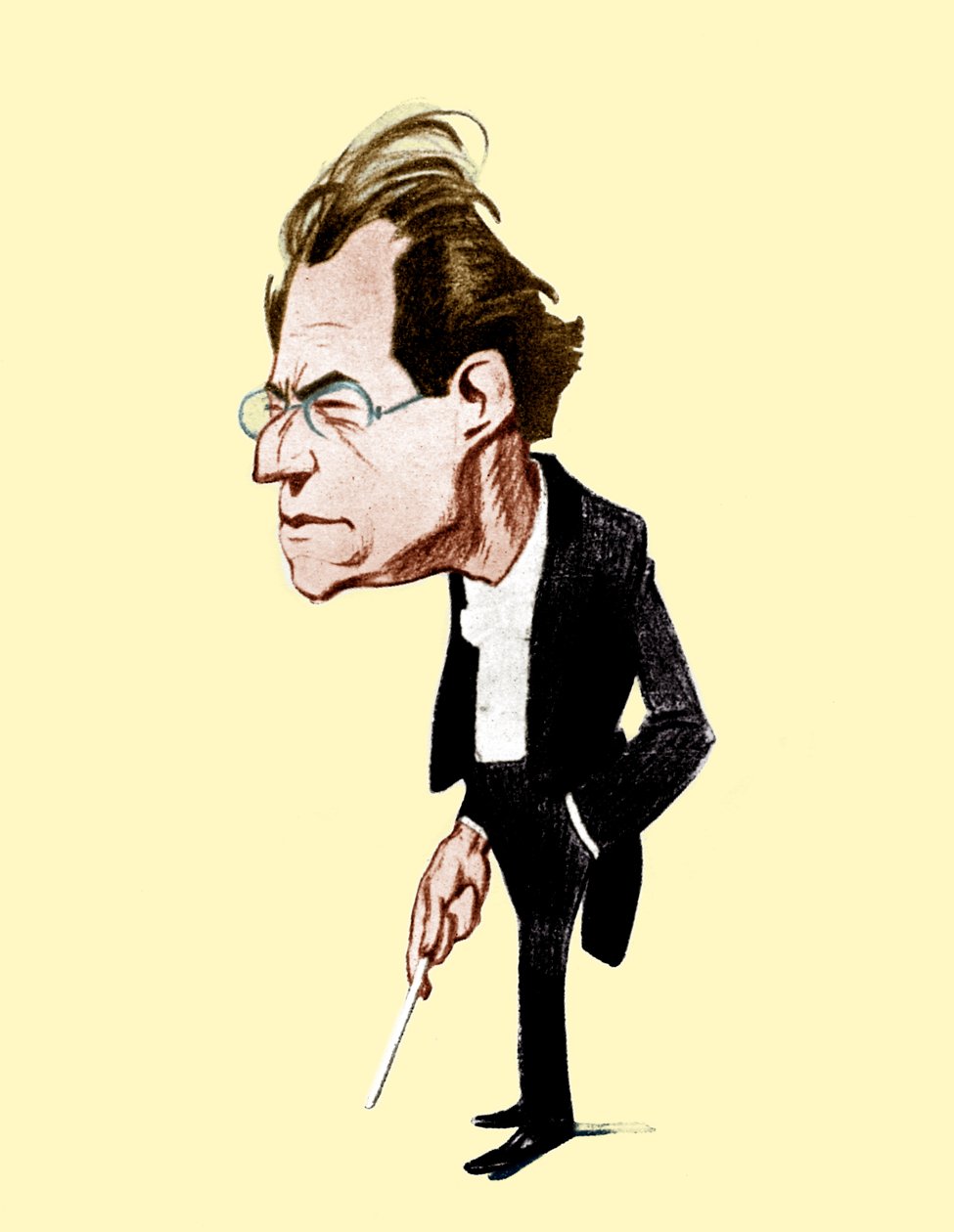 Gustav Mahler. Karikatuur door Oscar Garvens Oostenrijkse componist, 7 juli 1860 - 18 mei 1911. Oscar Garvens 1874-1951 door Unbekannt