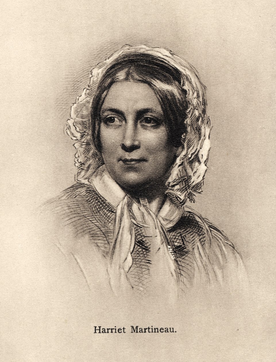 Harriet Martineau - portret door Unbekannter Künstler