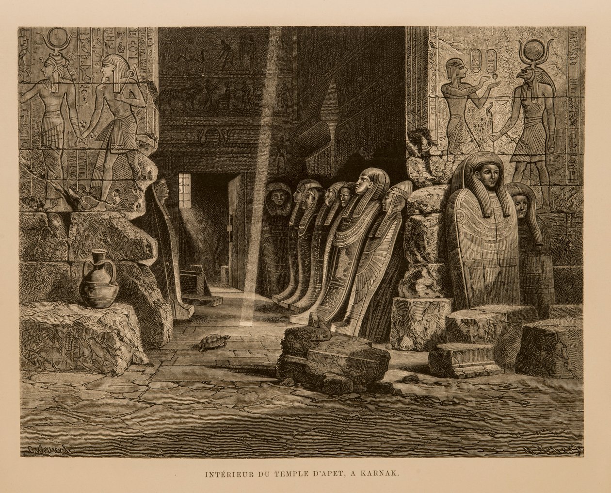 Interne Weergave van de Apet Tempel in Karnak, Egypte Illustratie uit de Atlas van Egypte door Unbekannt