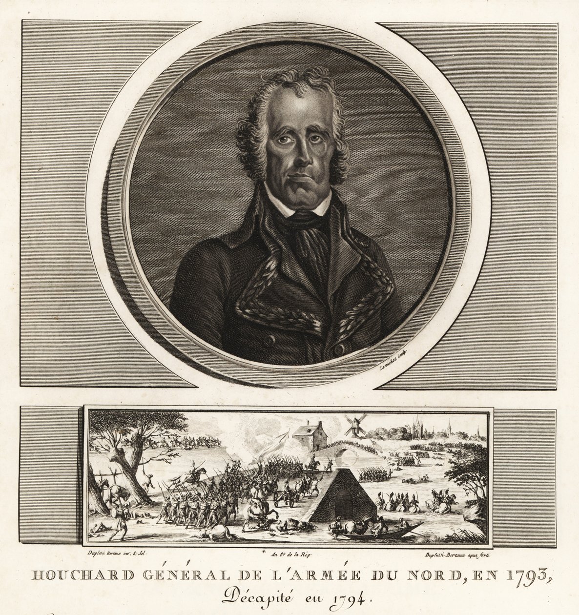 Jean Nicolas Houchard, Franse revolutionaire generaal van het Noordelijke Leger, geëxecuteerd voor lafheid in 1793 door Unbekannt