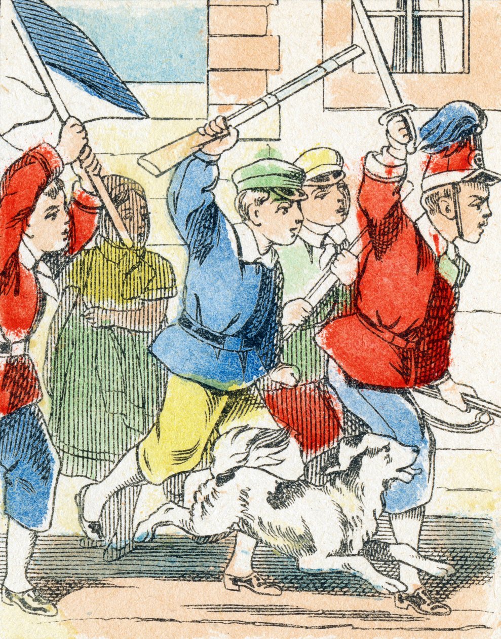 Spel: Aanval - Alfabet - Kindervermaak - Beeld van Epinal, populaire serie ca. 1890 (illustratie) door Unbekannt
