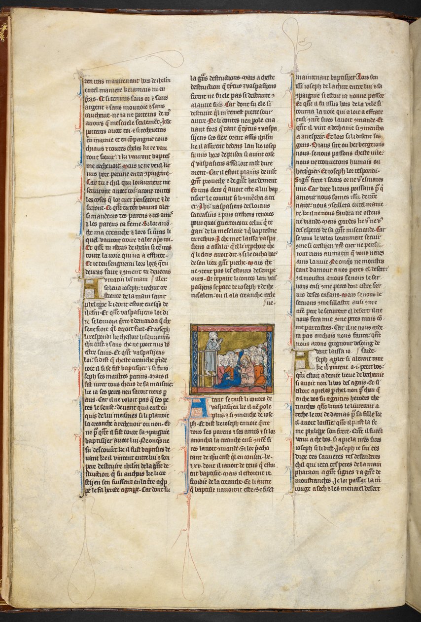 Jozef van Arimathea predikt aan zijn volgelingen uit Estoire del Saint Graal, ca. 1315-1325 door Unbekannter Künstler