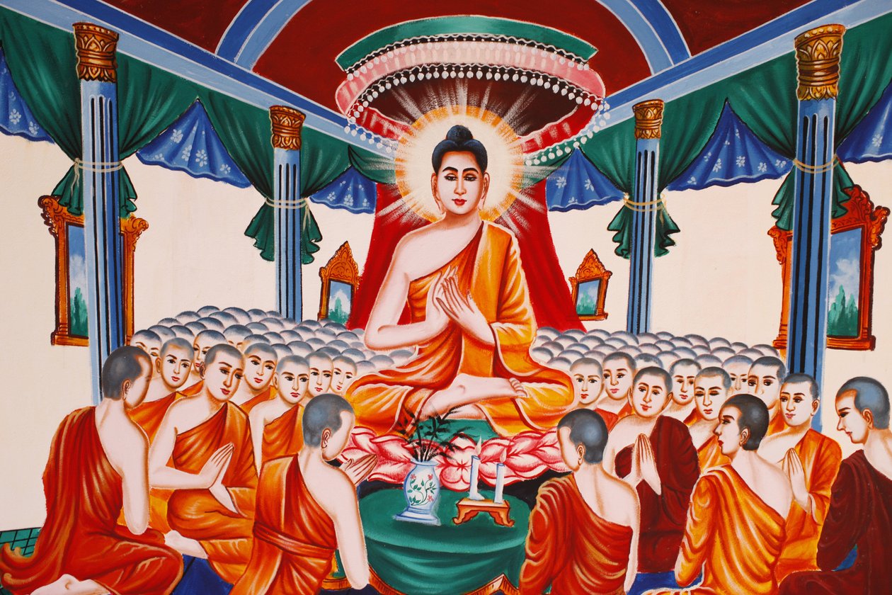 Leven van de Boeddha. Instructie aan de vergadering van arahants, Siem Reap, Cambodja door Unbekannt