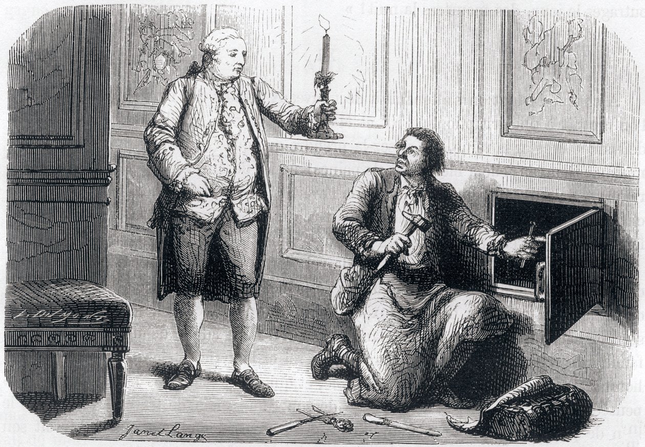 Lodewijk XVI verlicht de slotenmaker Francois Germain door Unbekannt
