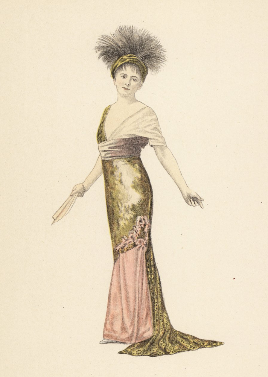 Madame Pierat in een jurk van Redfern in Les Marionettes door Unbekannter Künstler