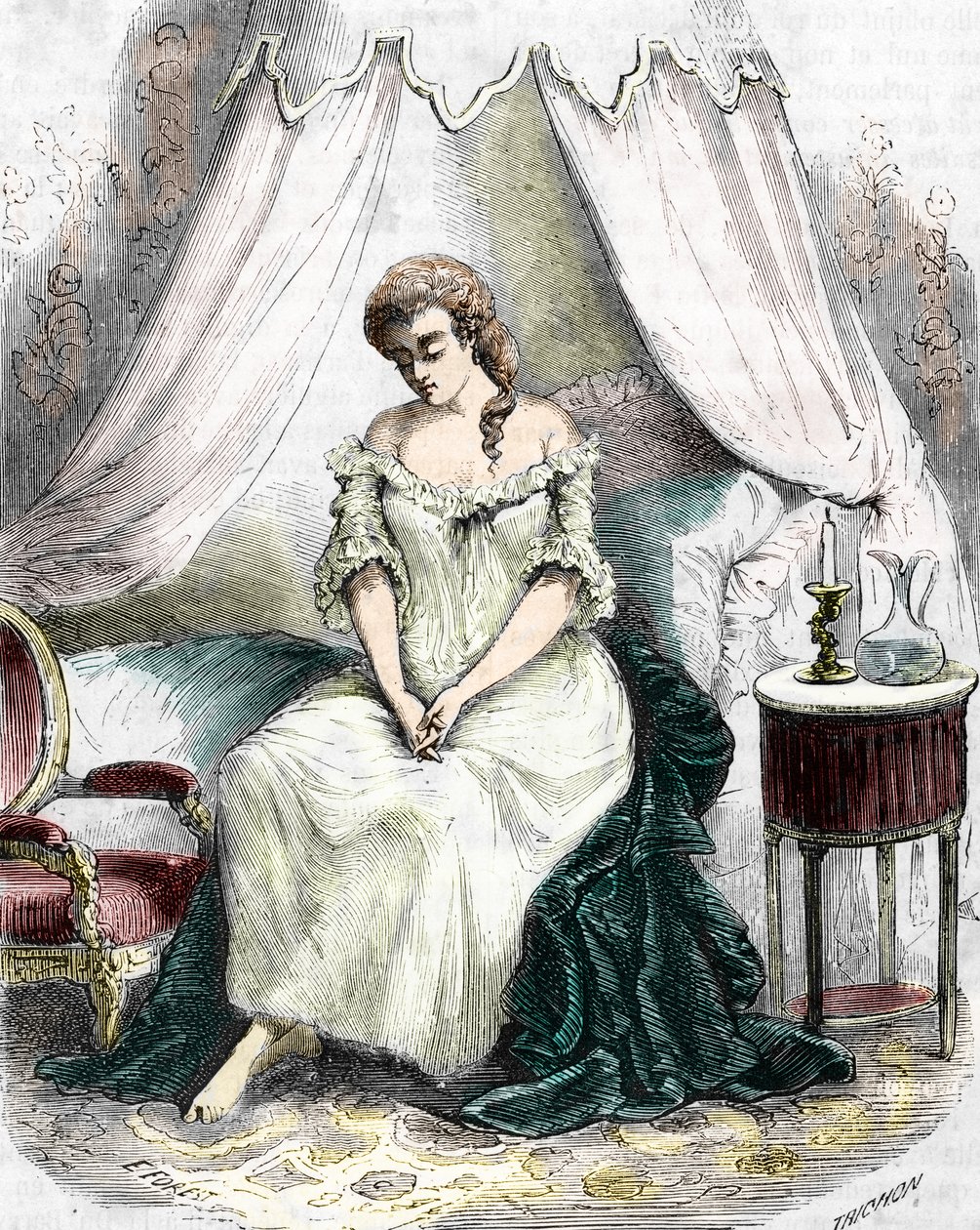 Madame du Barry opgesloten in de abdij van Pont-aux-Dames in 1774. 19e eeuw (gravure) door Alec Hunter