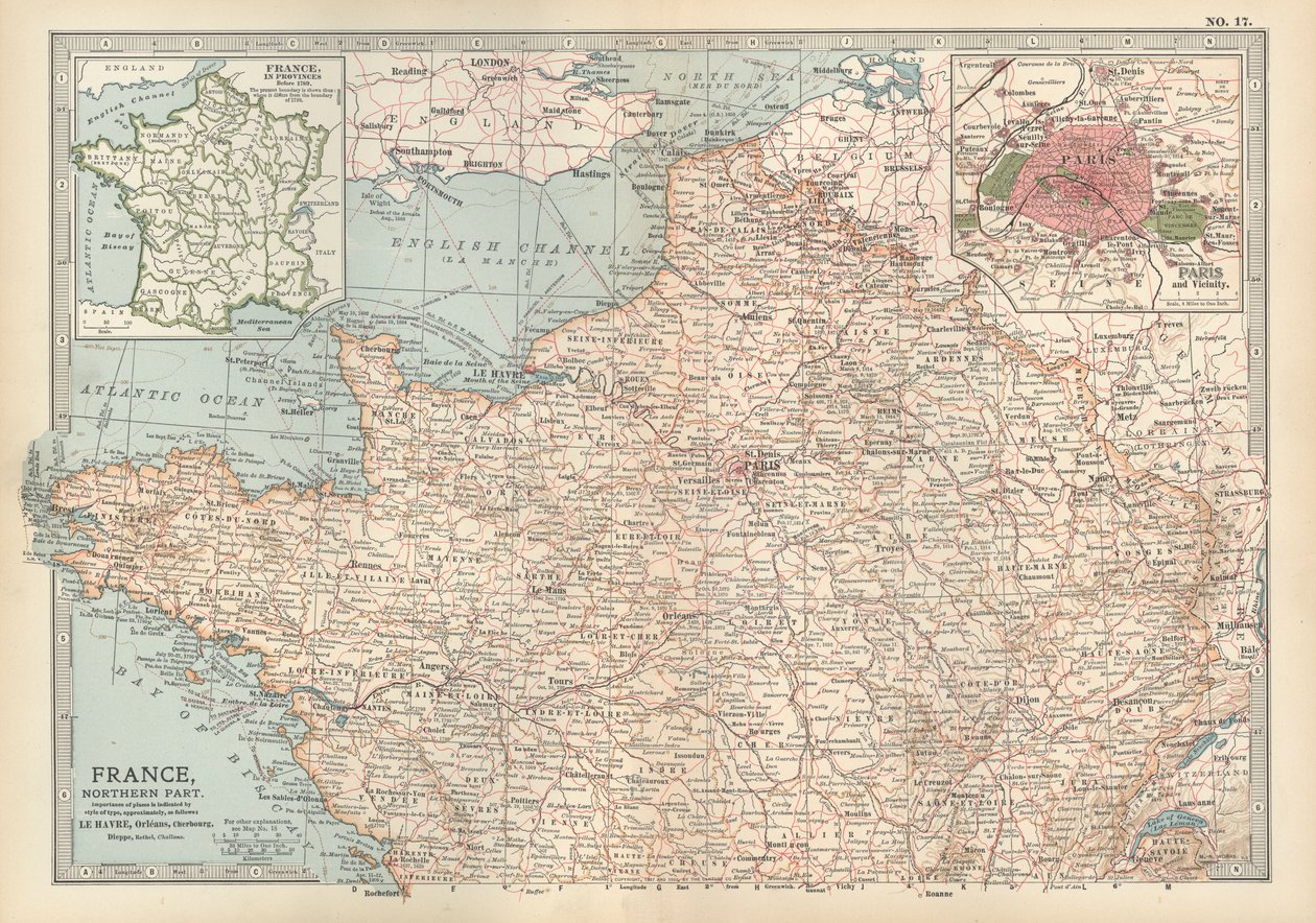 Kaart van Frankrijk, ca. 1900 door Unbekannter Künstler