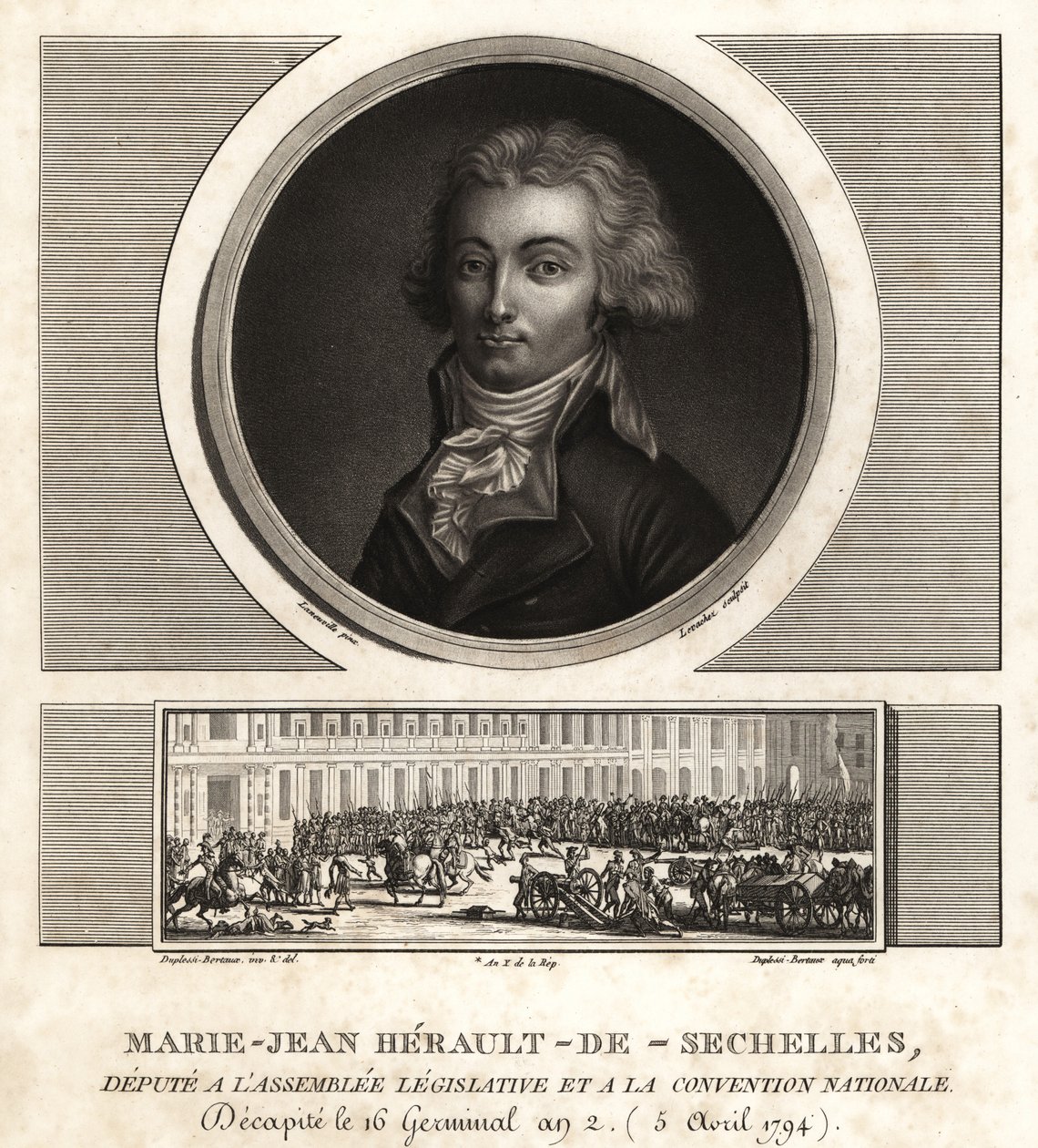 Marie-Jean Herault de Sechelles (1759-1794), Franse rechter en politicus, onthoofd tijdens de Terreur door Unbekannt