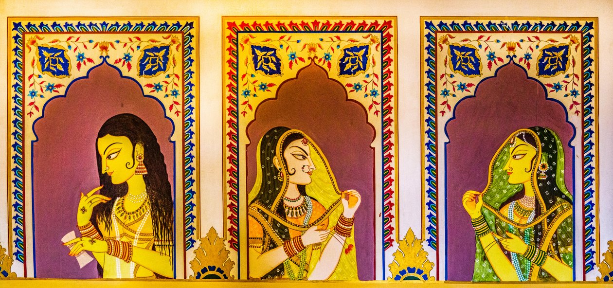 Miniatuurschilderij, kunst en ambachten in Rajasthan, Rajasthan, India, Azië door Unbekannter Künstler