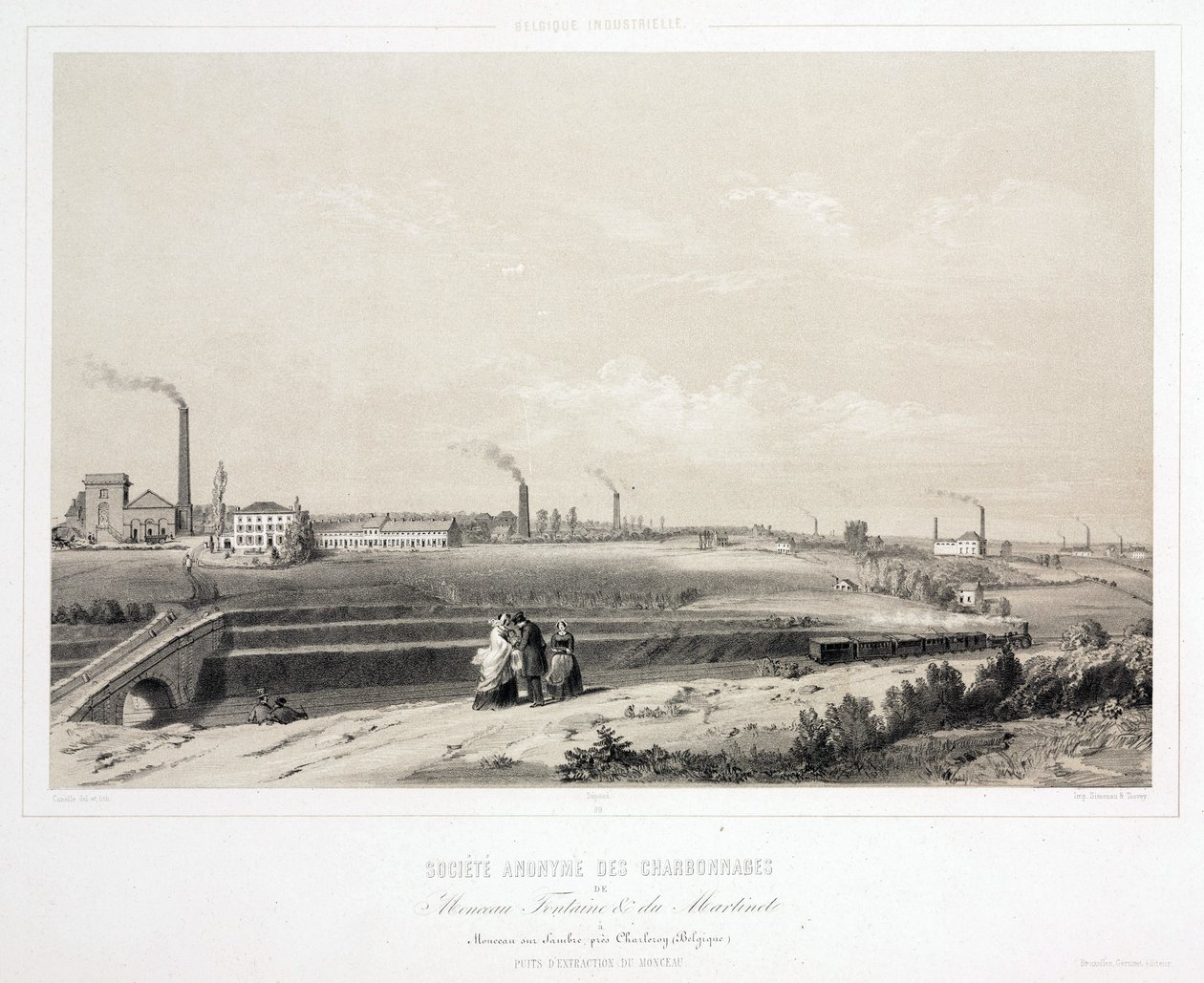 Mijnbouw, steenkool Monceau Fontaine & du Martinet Coalmining Ltd, België door Unbekannt