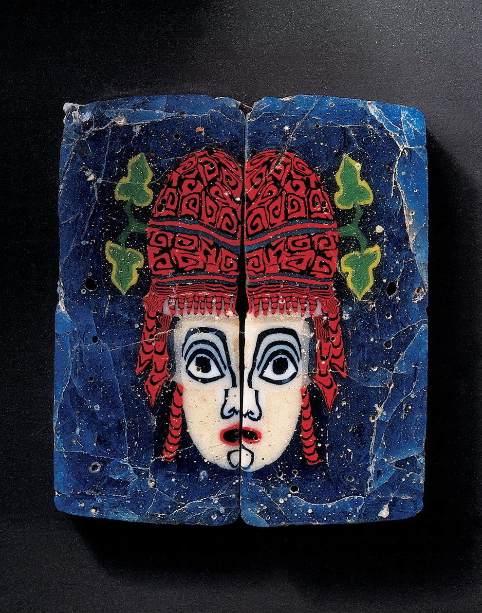 Mozaïek inleg van een nieuwe komedie Maenad masker, Romeins-Egyptisch, ca. 1e eeuw v.Chr. door Unbekannt