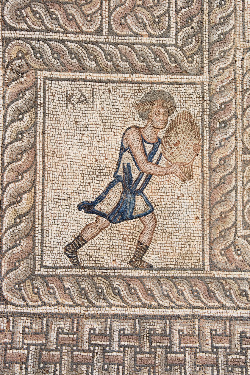 Mozaïeken in de Romeinse Agora (5e eeuw na Christus), Delphi, Peloponnesos, Griekenland door Unknown