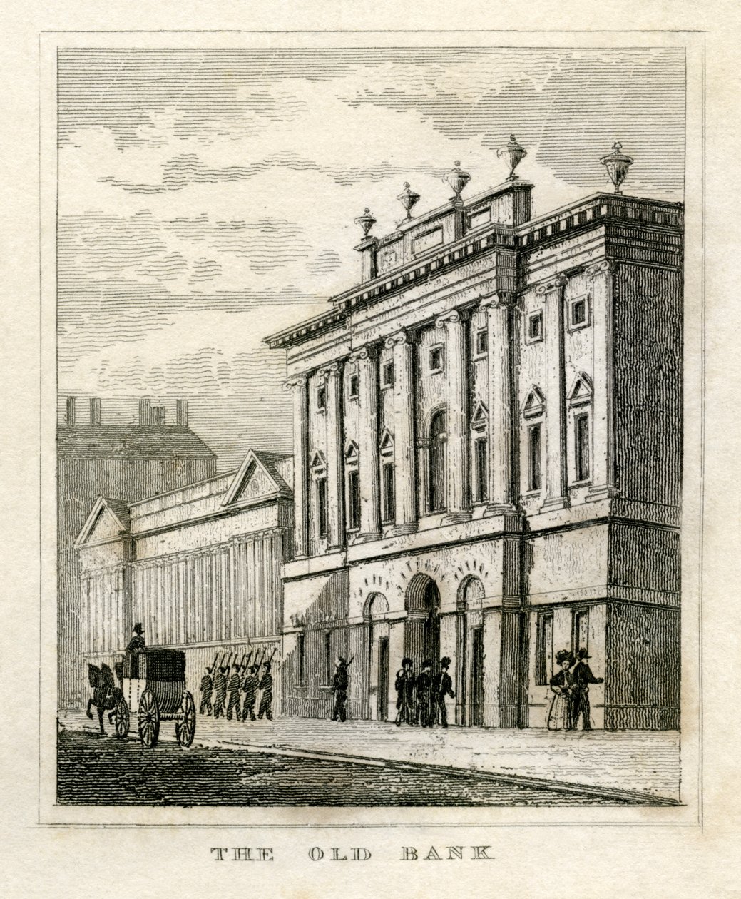Oude voorkant van de Bank of England vóór 1835 door Unbekannt