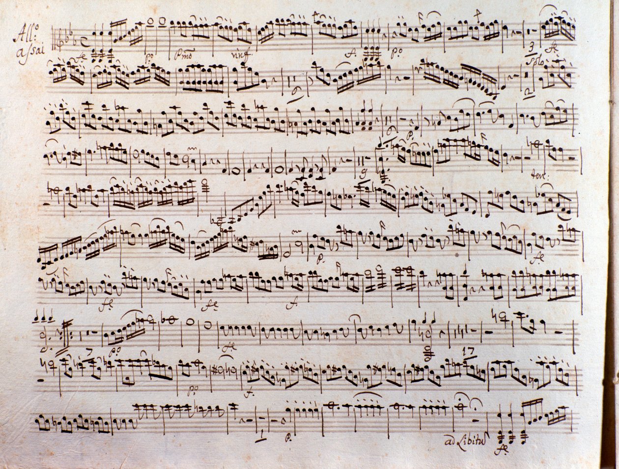 Pagina van een muziekpartituur van een Sinfonia concertante door Pleyel door Unbekannter Künstler