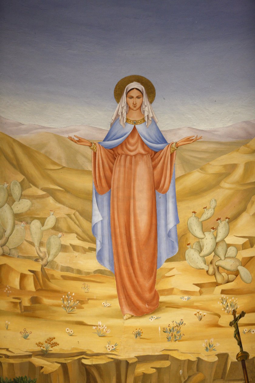 Schilderij in de Visitatiekerk in Ein Kerem: Maagd Maria in het Heilige Land, Ein Kerem, Israël door Unbekannt