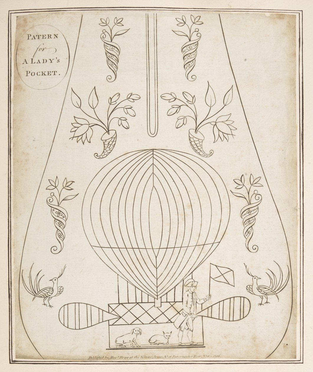 Patroon voor een dameszak, met een ballon door Unbekannter Künstler