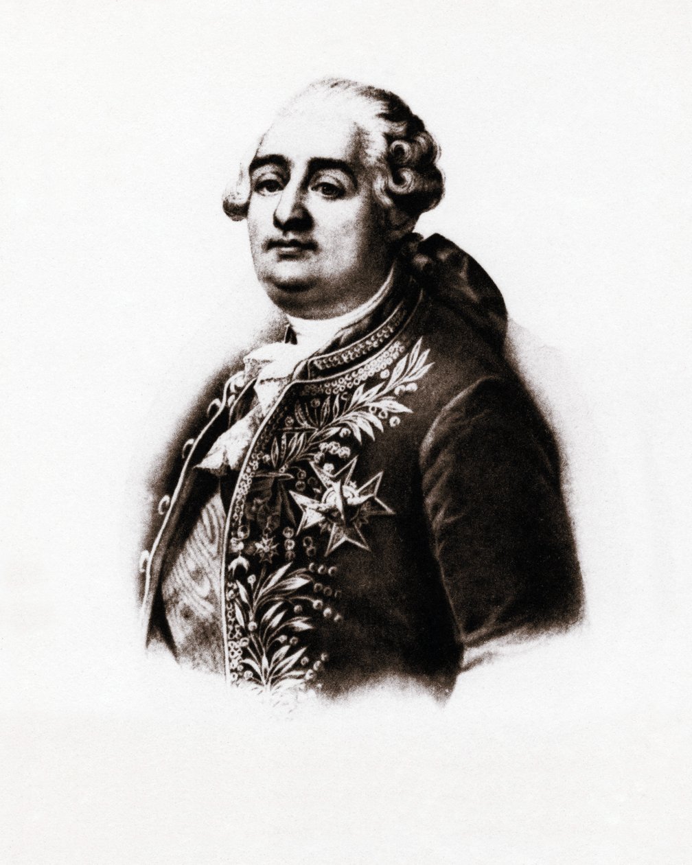 Portret van de koning van Frankrijk Lodewijk XVI (1754-1793) Gravure uit de 19e eeuw door Unbekannter Künstler