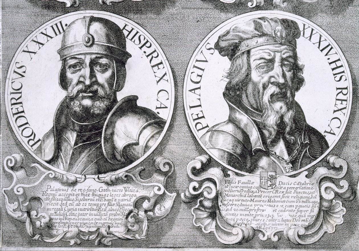Portretten van Roderic en Pelagius door Unbekannt