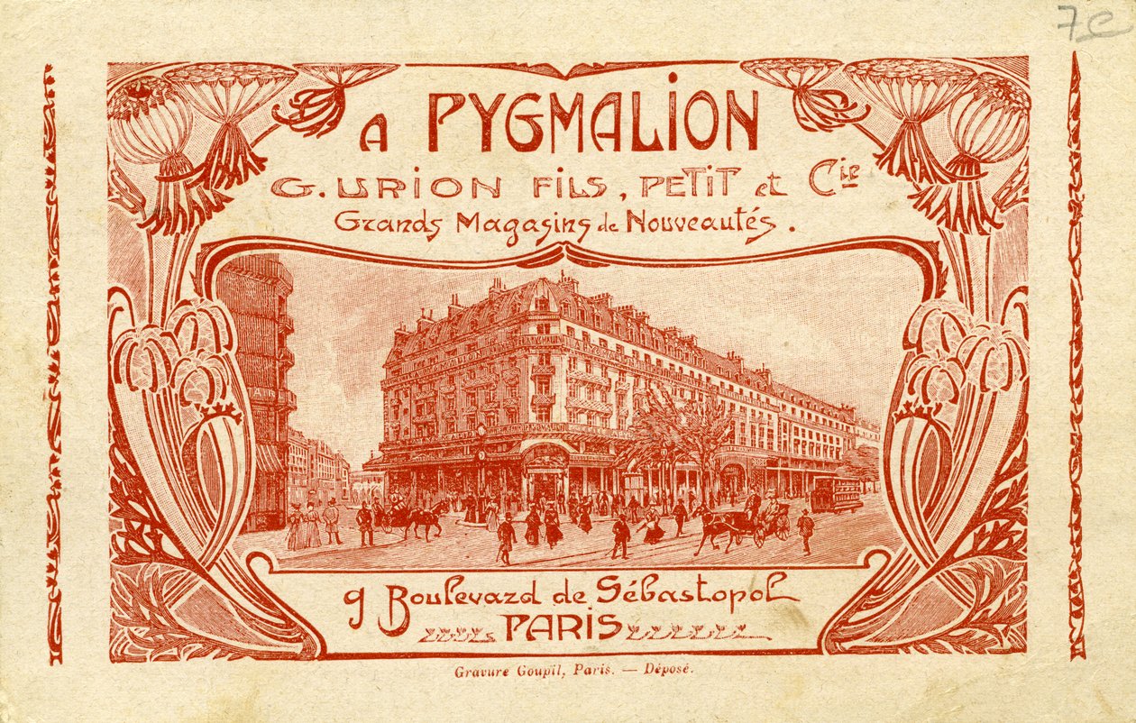 Pygmalion - advertentie voor Frans warenhuis door Unbekannter Künstler
