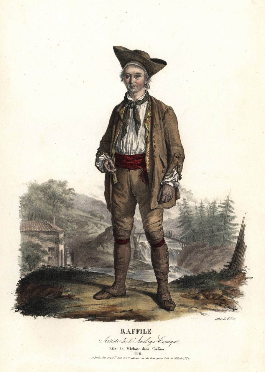 Raffile als Michau in Coelina door René Charles Guilbert de Pixérécourt, Ambigu Comique door Unbekannter Künstler