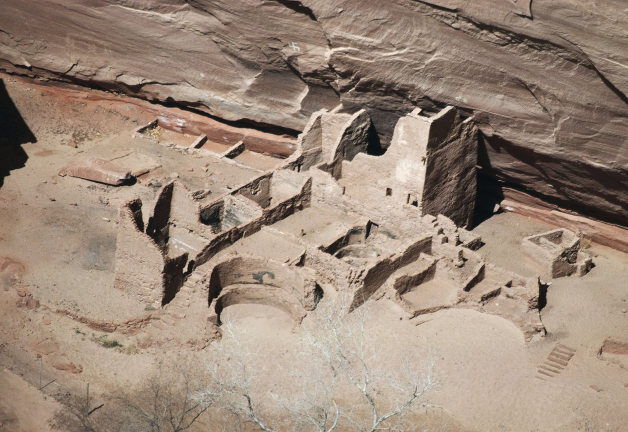 Restanten van Antelope House, Canyon de Chelly National Monument, Navajo Indian Reservation, Arizona, VS (foto) door Benjamin Baud