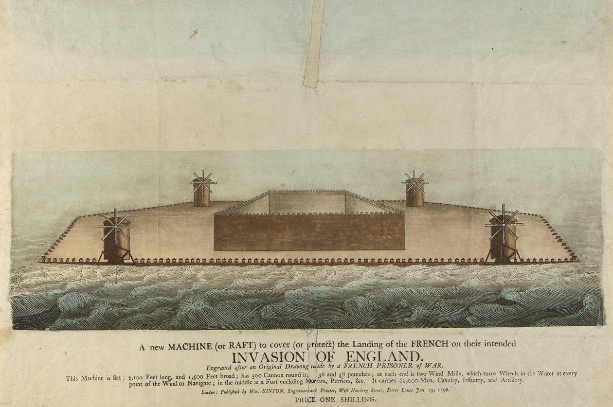 Voorstelling van het Franse vlot dat verondersteld werd Groot-Brittannië binnen te vallen in 1798 (gravure) door Unbekannter Künstler