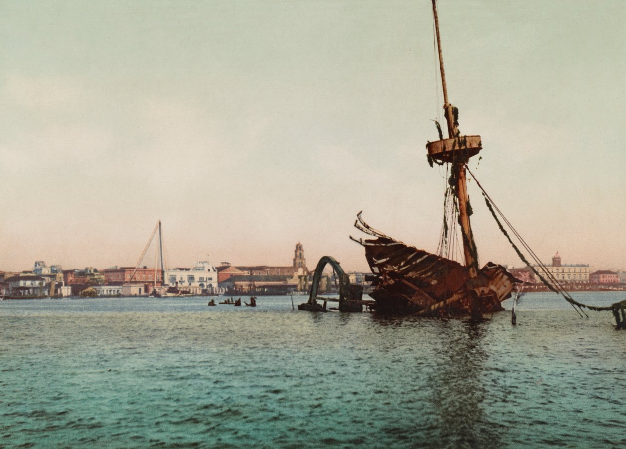 Resten van de USS Maine, Havana door Unbekannt