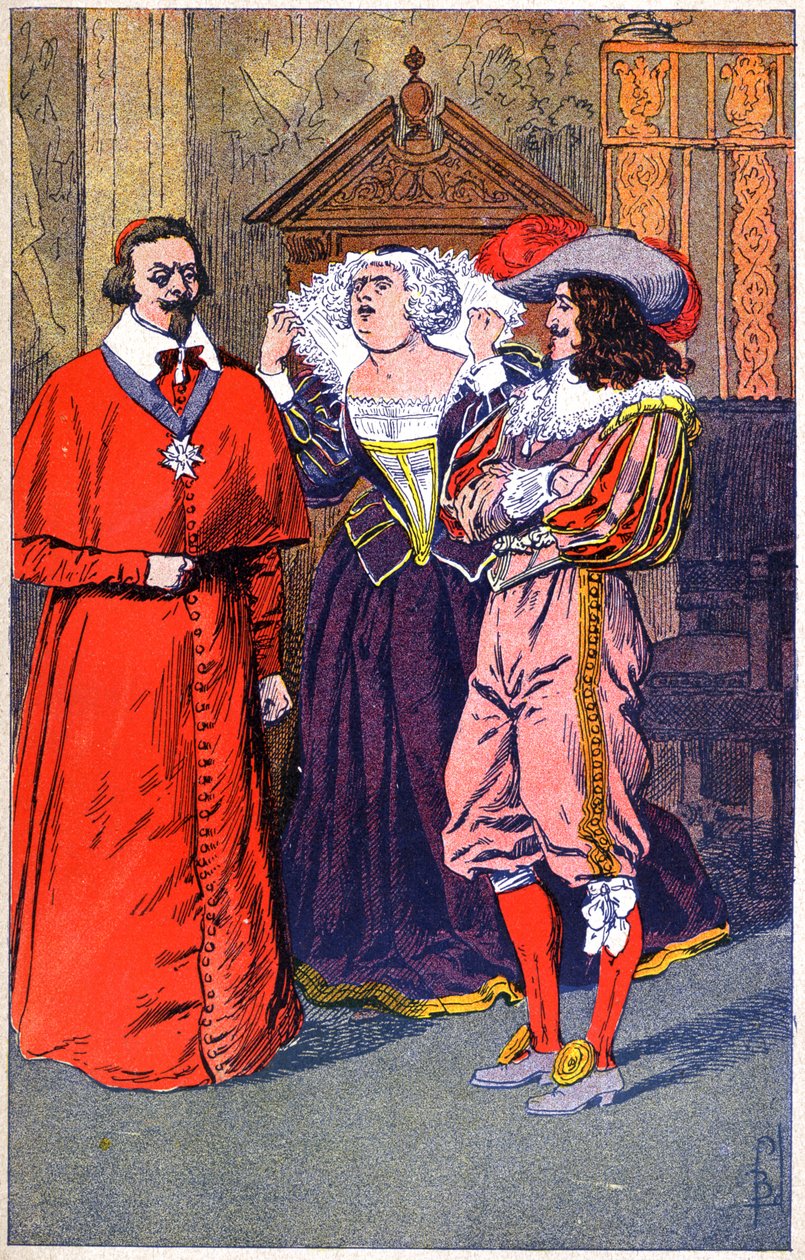 Richelieu, Marie de Medicis, Lodewijk XIII, ca. 1910-20 door Unbekannter Künstler