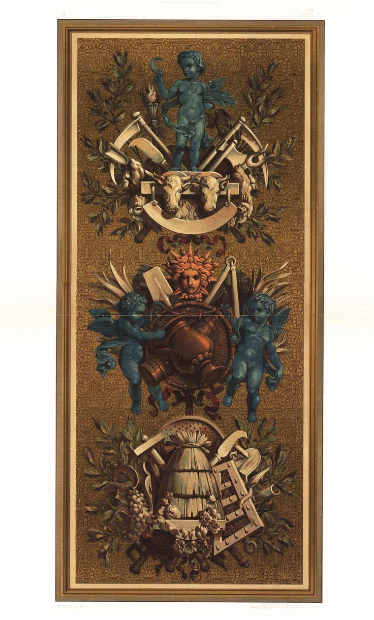 Rococo wandpanelen in het Louvre, Parijs door Unbekannter Künstler