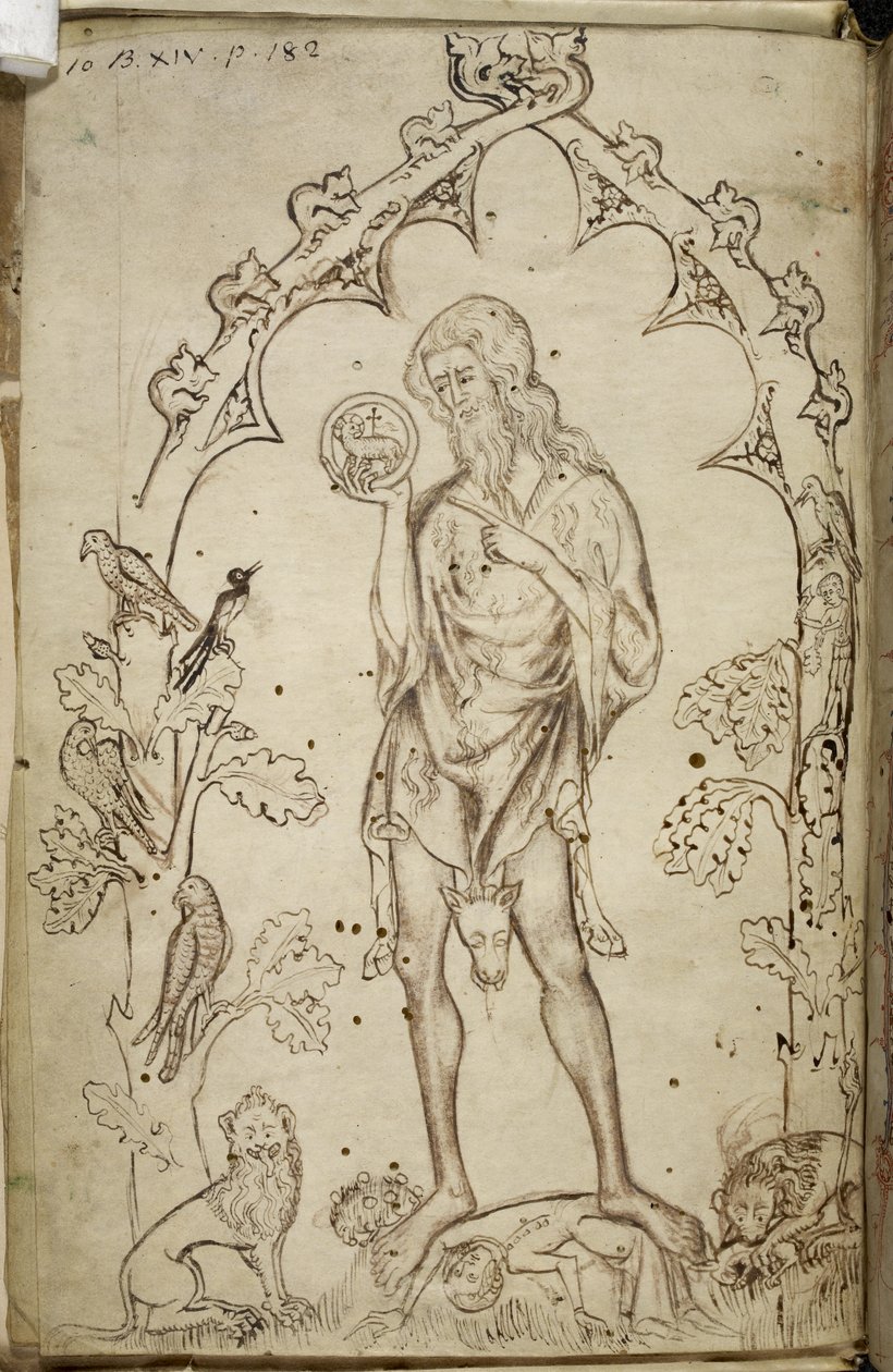 Royal MS 10 B XIV f.3 Johannes de Doper door Unbekannter Künstler