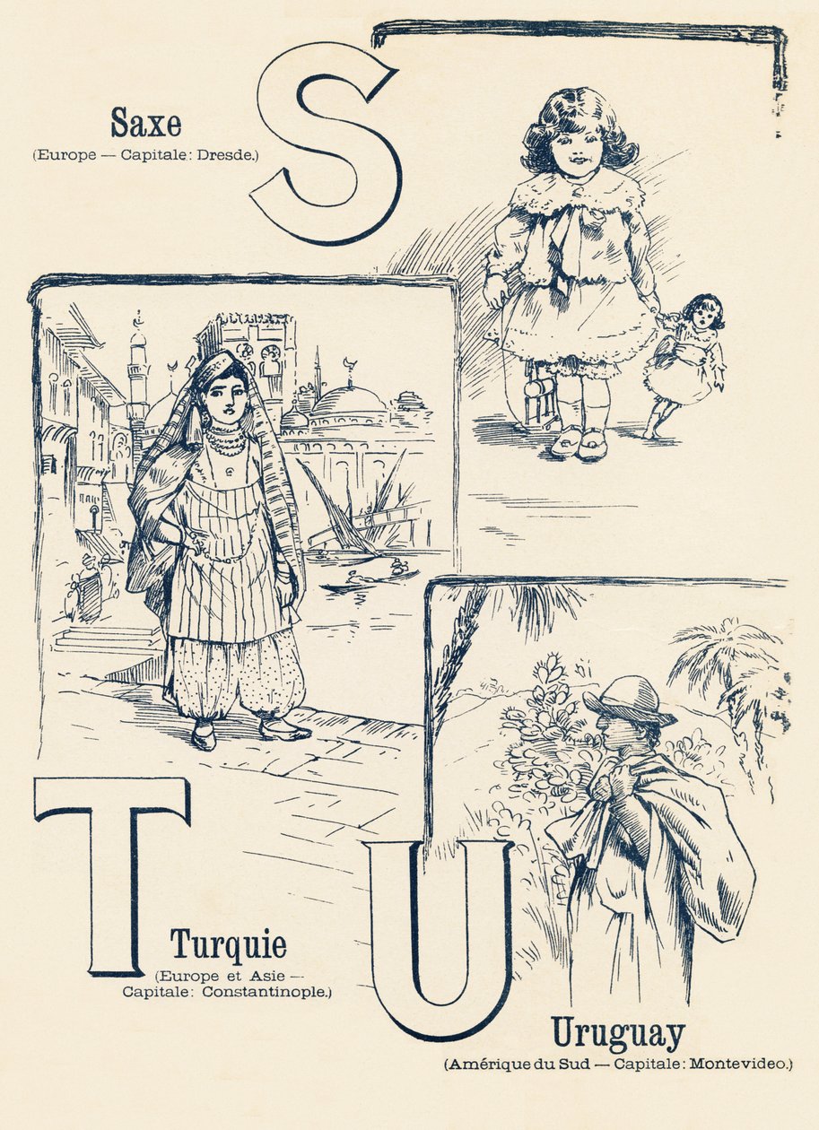 S T U - Saksen, Turkije, Uruguay - ABC des deux mondes, Emile Guerin, Parijs, circa 1900 door Unbekannt