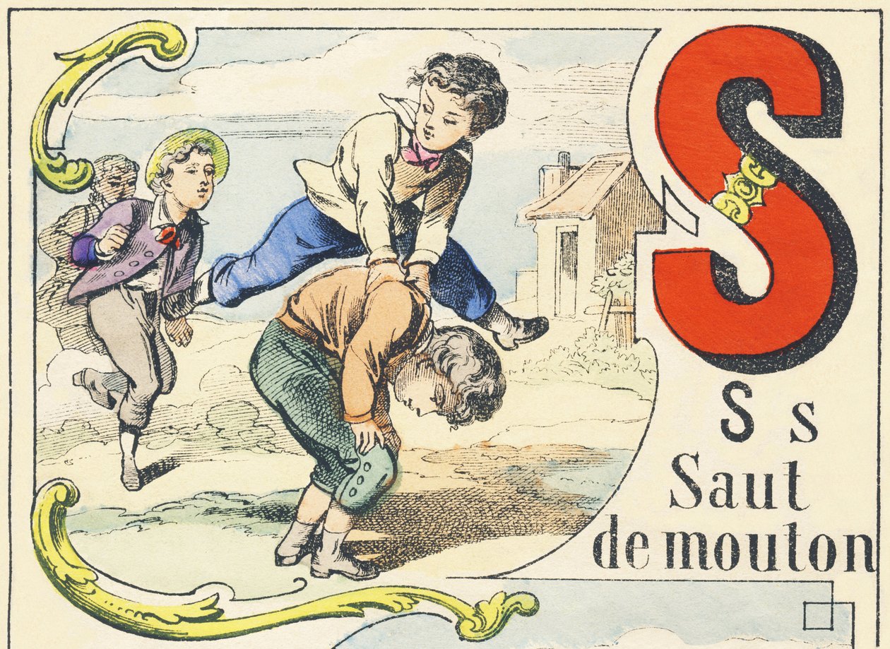 S: saut de mouton - Spelletjes Alfabet, ca. 1890 door Unbekannt