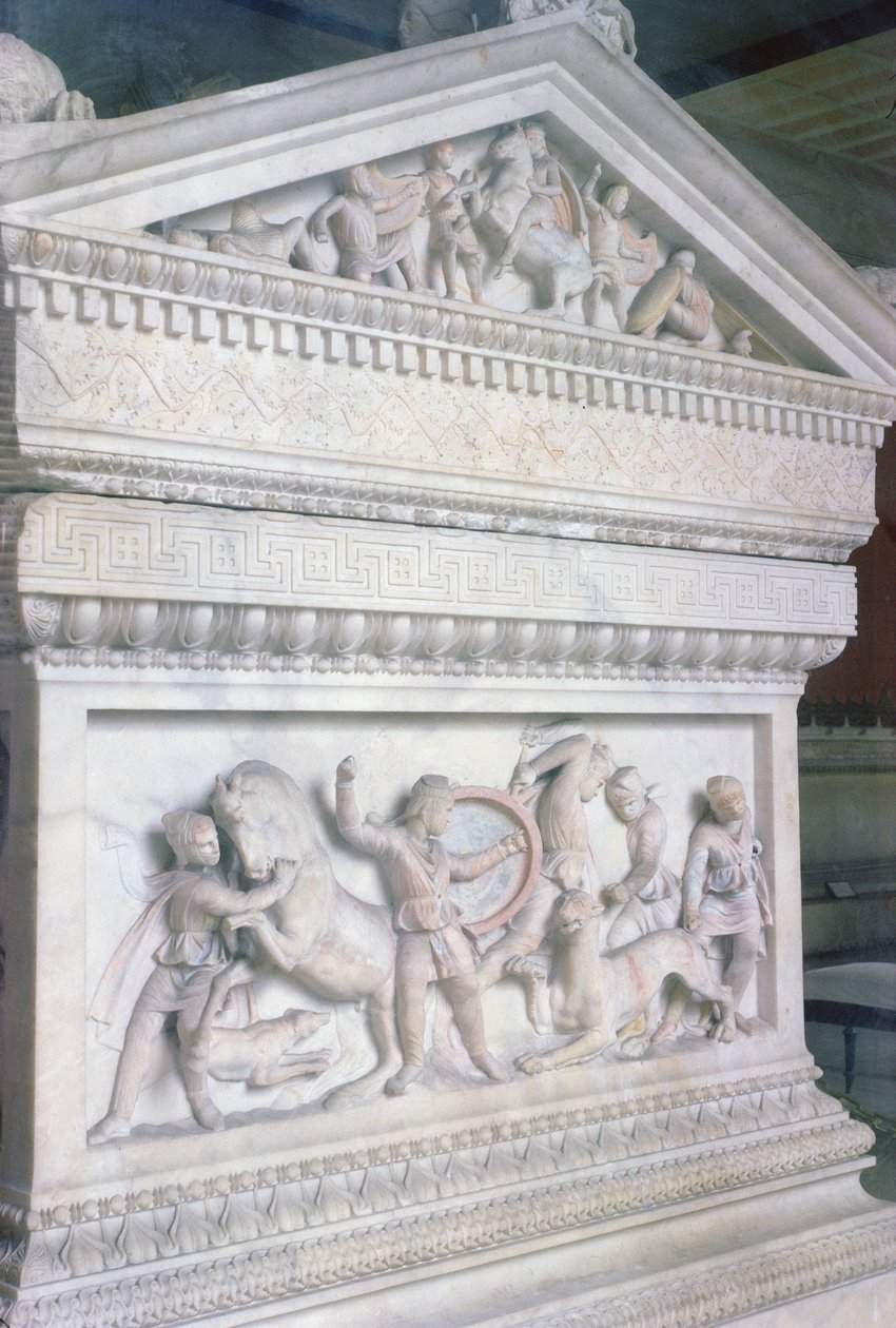 Sarcophagus van Alexander de Grote (356-323 v.Chr.) (marmer) door Unbekannt