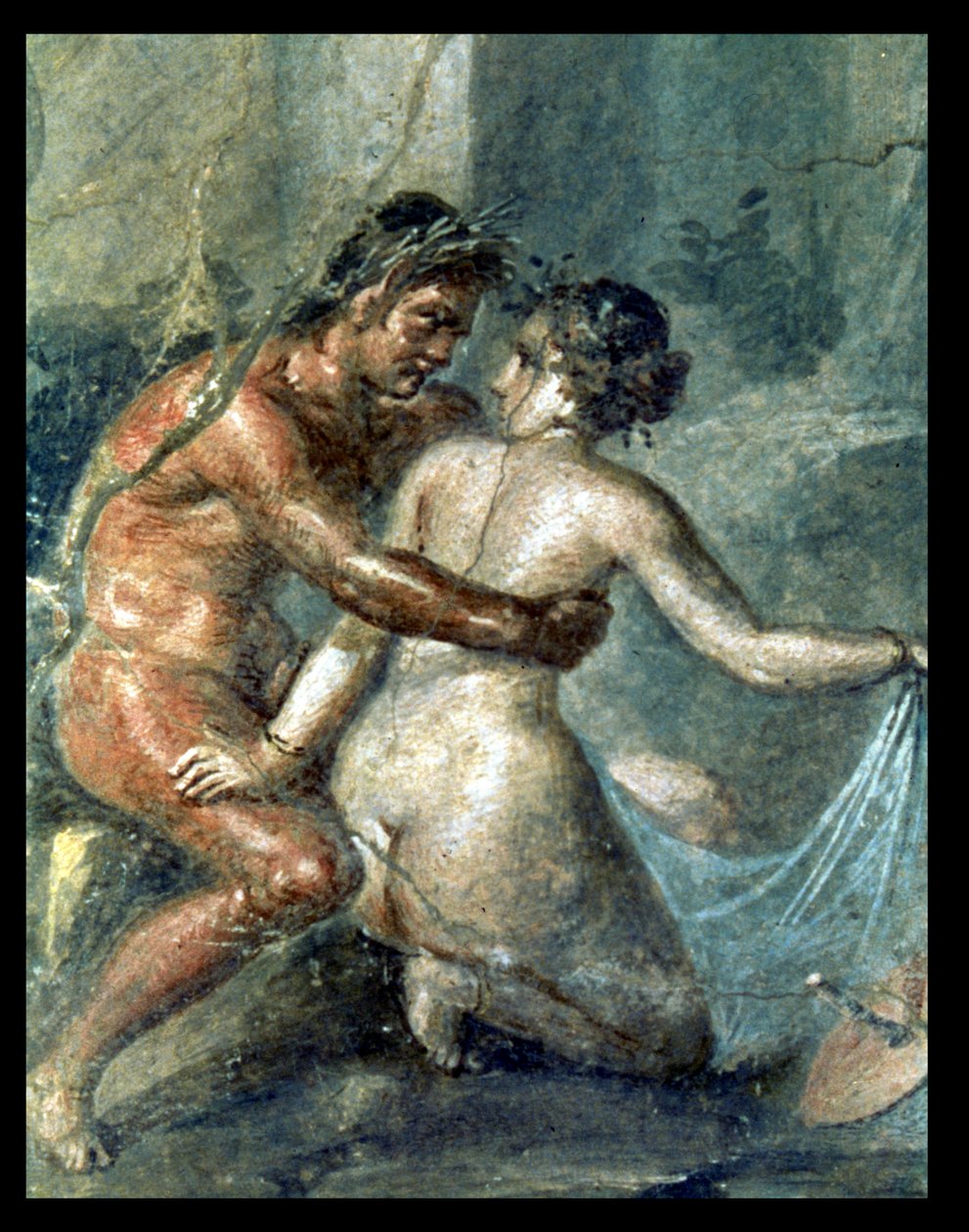 Sater en Maenade, detail van een muurschildering in Pompeii door Unbekannter Künstler