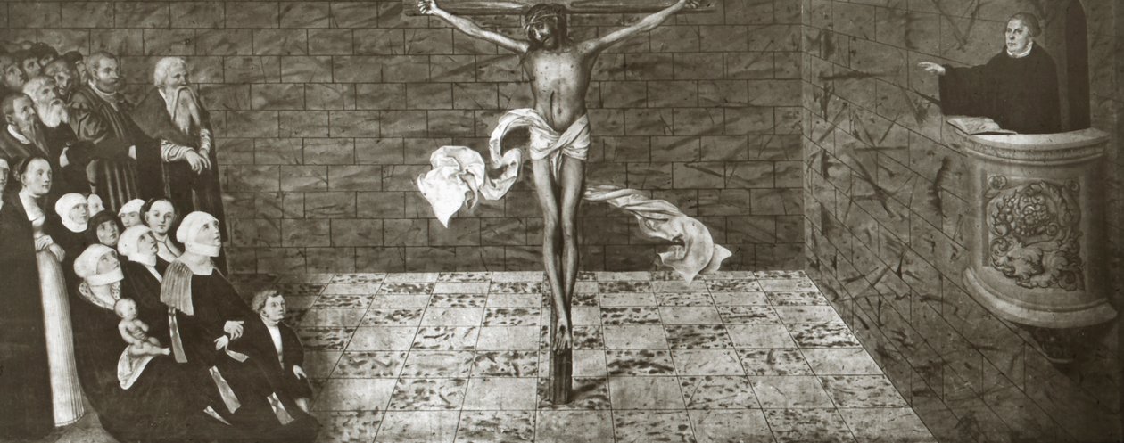 Scène uit het leven van protestantse hervormer Maarten Luther door Unbekannter Künstler