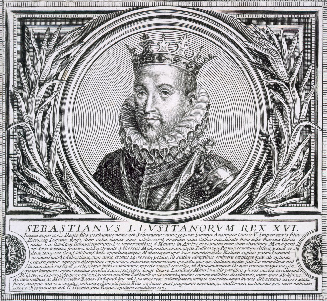 Sebastian van Portugal (litho) door Unbekannt