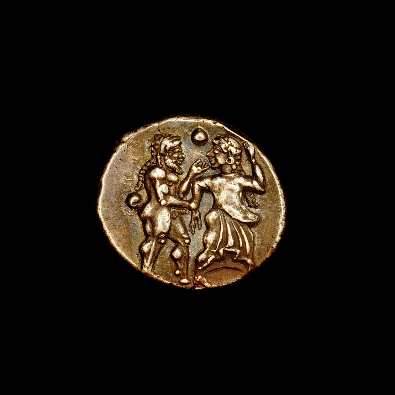 Zilveren stater munt, oud Griekenland, eilanden voor Thracië Thasos, 500 voor Christus Belangrijk meesterwerk uit de klassieke oudheid met prachtige Bacchants feestvierders (foto) door Unbekannter Künstler