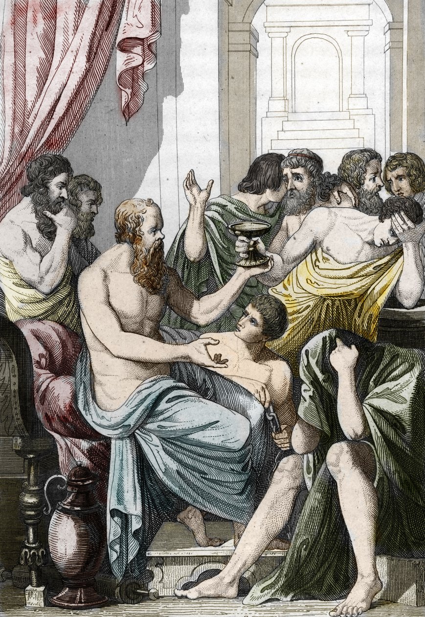 Socrates veroordeeld tot het drinken van gif (399 v.Chr.), late 19e eeuw door Unbekannter Künstler