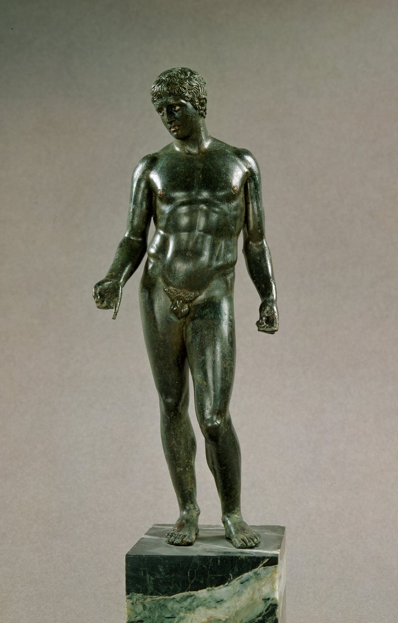 Standbeeld van Mercurius, aanpassing van de Griekse Discophoros van Polyclitus, Romeins, 25-50 n.Chr. door Unbekannt