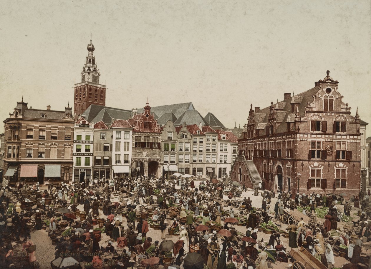 De Grote Markt, Nijmegen, ca. 1900 door Unbekannt