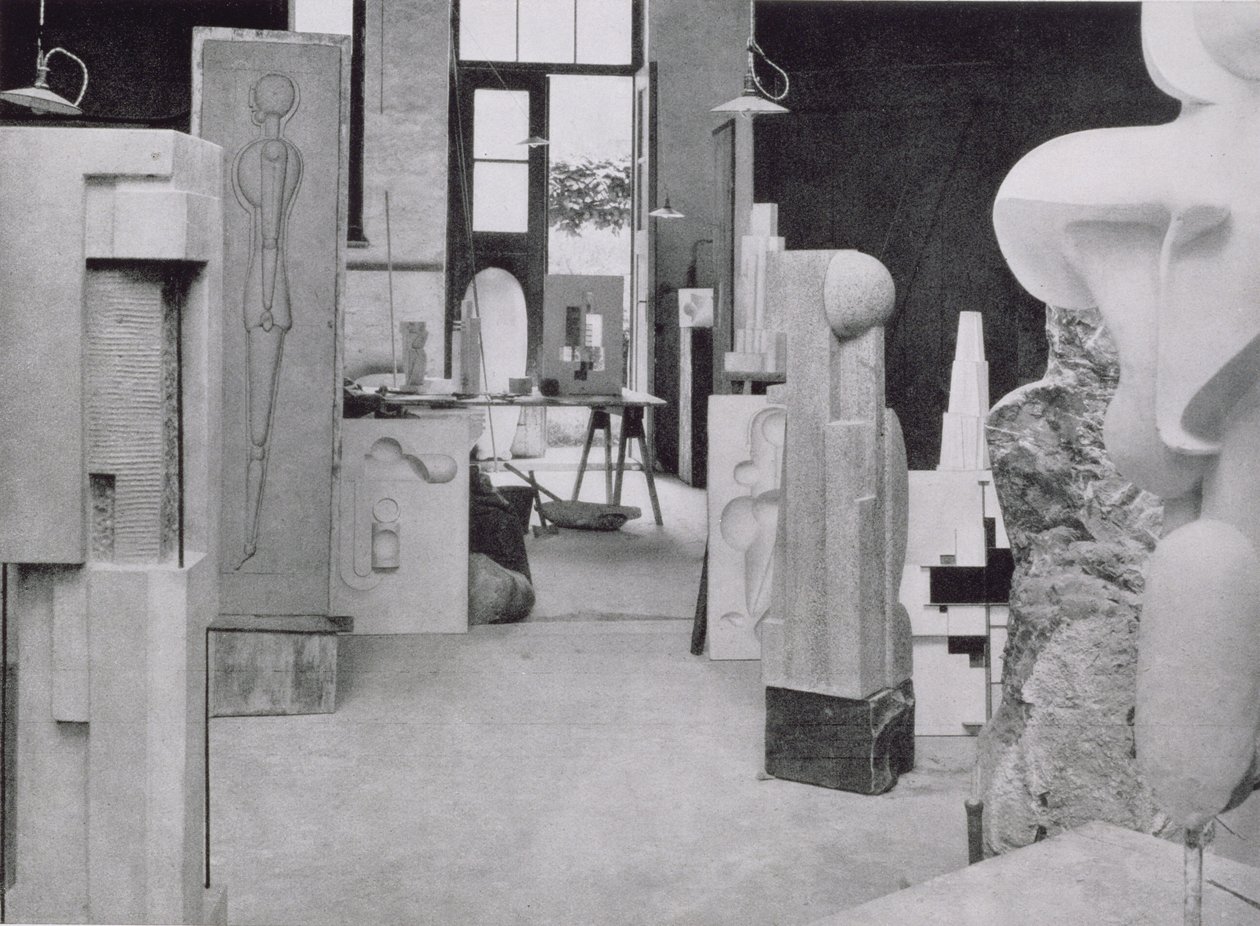 De Steenhouwerij, uit de Werkplaatsen van het Bauhaus, Weimar door Unbekannt