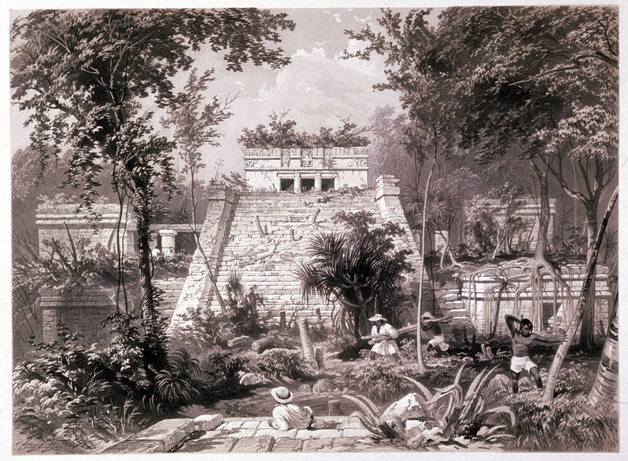 Het Castillo: ruïnes van het Maya-kasteel in Tulum, Yucatan, Mexico door Unbekannter Künstler