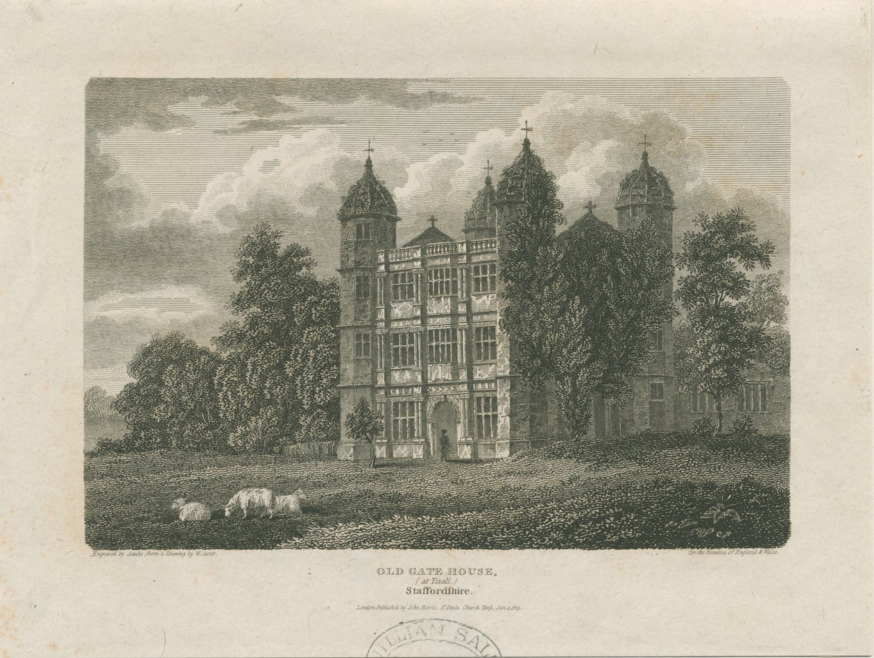Tixall Hall - Poortgebouw: gravure, 25 nov 1775 door Unbekannt