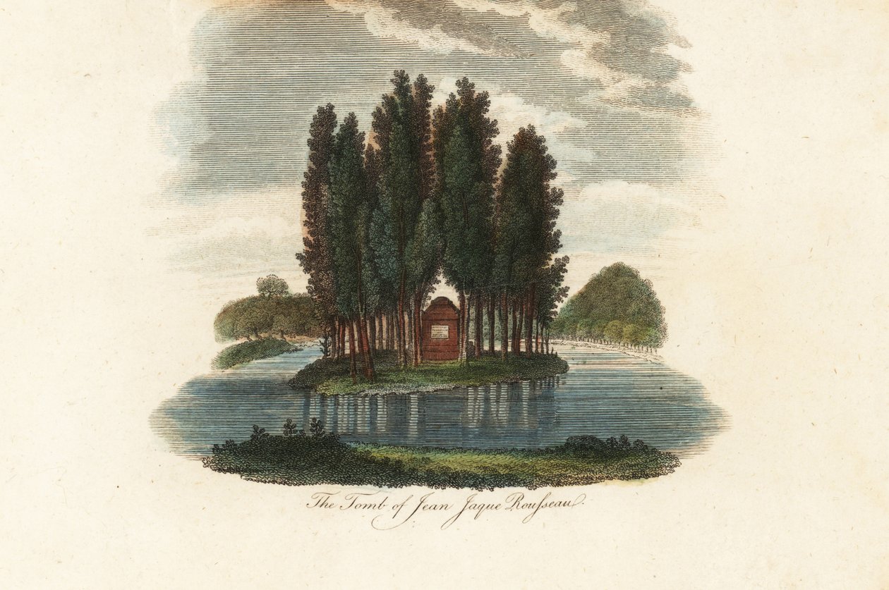 Graf van Jean-Jacques Rousseau, Franse schrijver (gravure) door Unbekannter Künstler