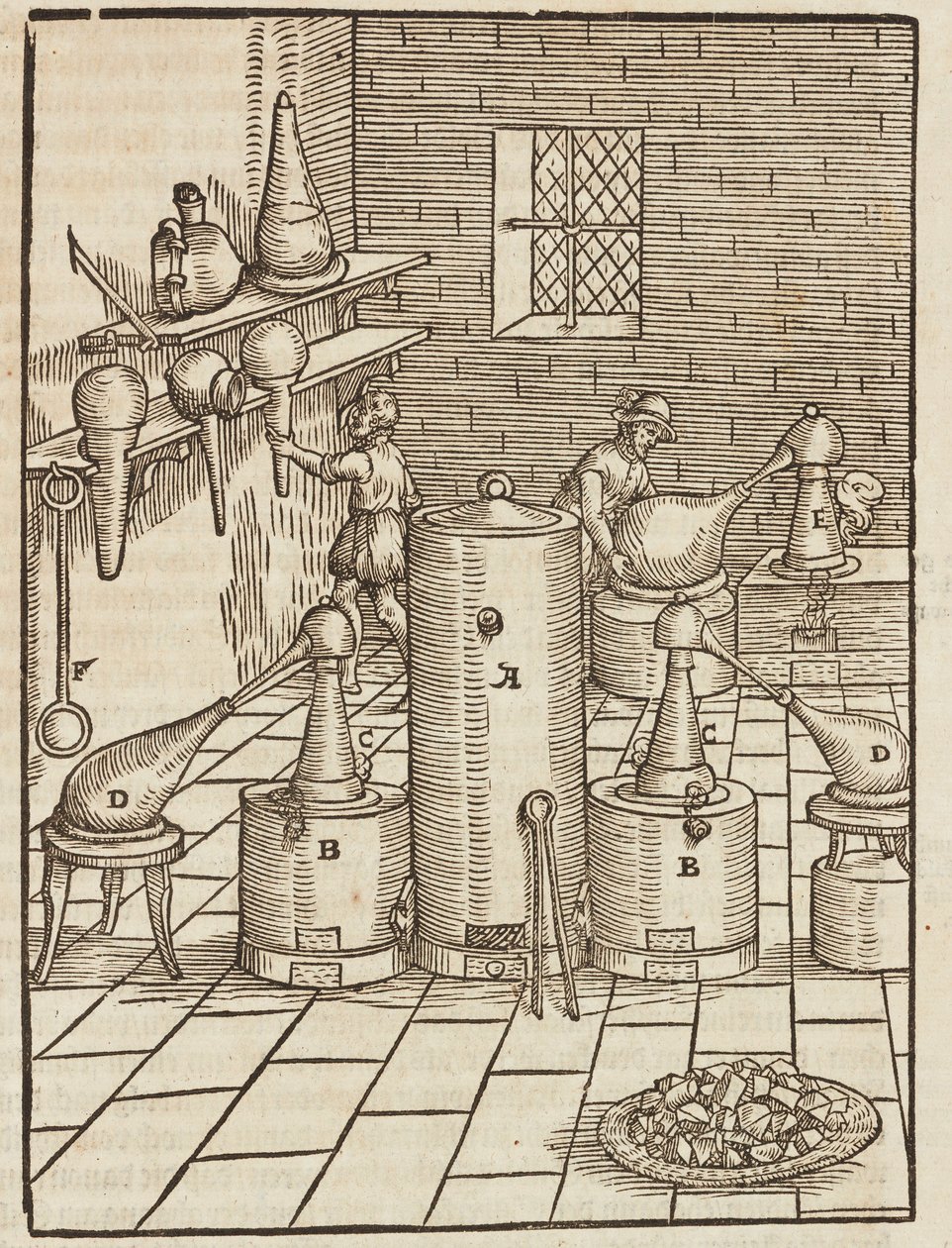 Behandeling voor de scheiding van goud- en zilvererts - Gravure uit Description des minerais et des principales methodes d