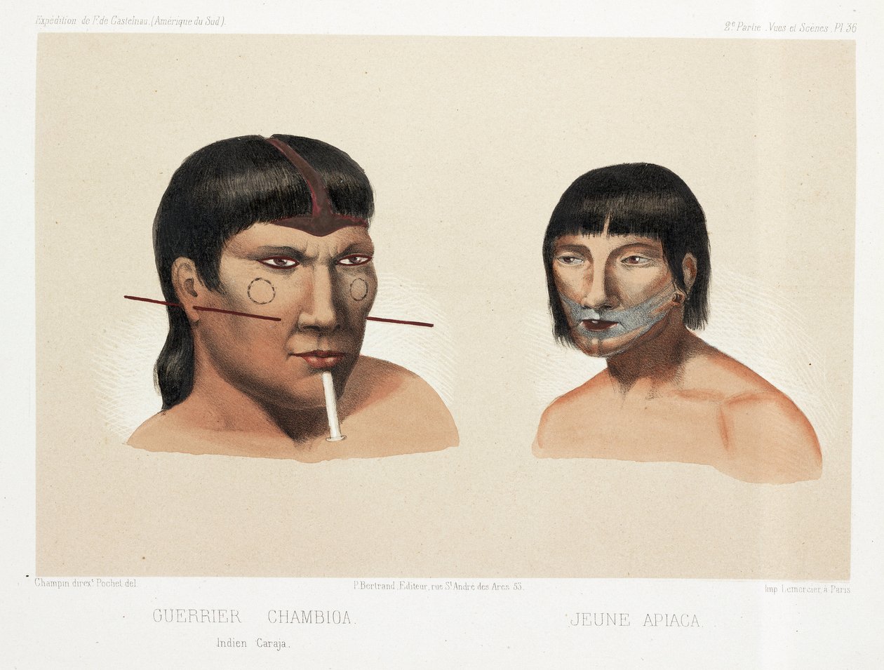 Twee Zuid-Amerikaanse indianen, ca. 1843-1847 door Unbekannt