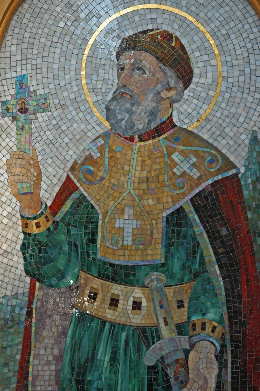 Oekraïne, Kiev, St. Illya Orthodoxe Kathedraal & Klooster (Byzantijns), mozaïek van St. Vladimir door Unbekannter Künstler