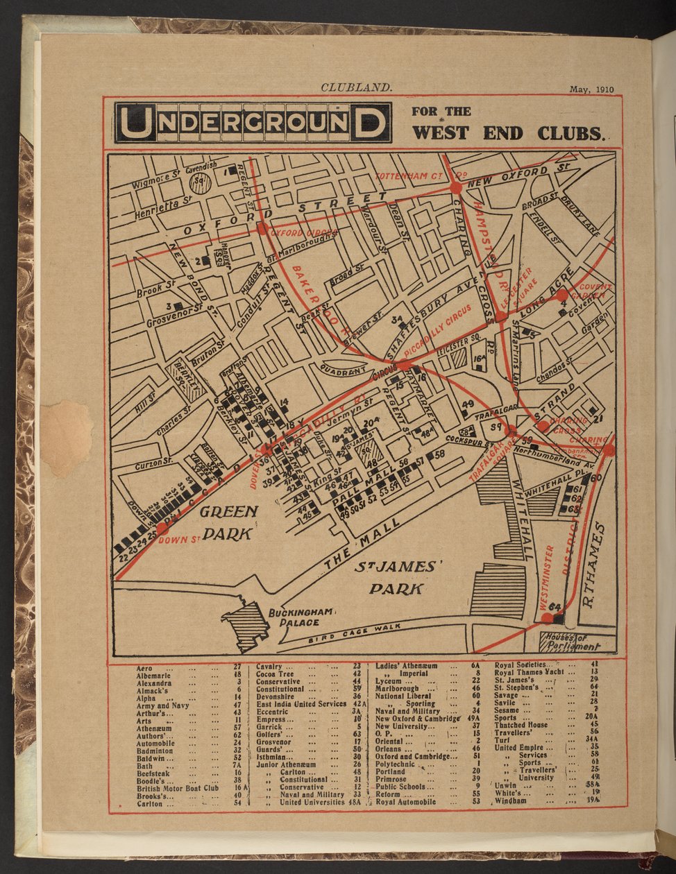 Ondergronds voor de West End clubs, mei 1910 door Unbekannter Künstler