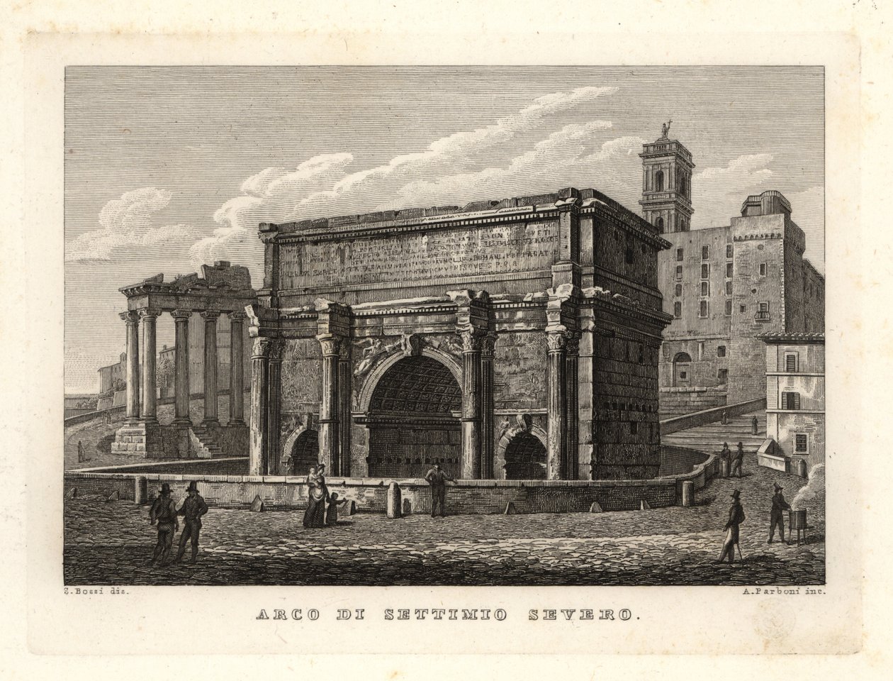 Uitzicht op de Boog van Septimius Severus, Rome door Unbekannt