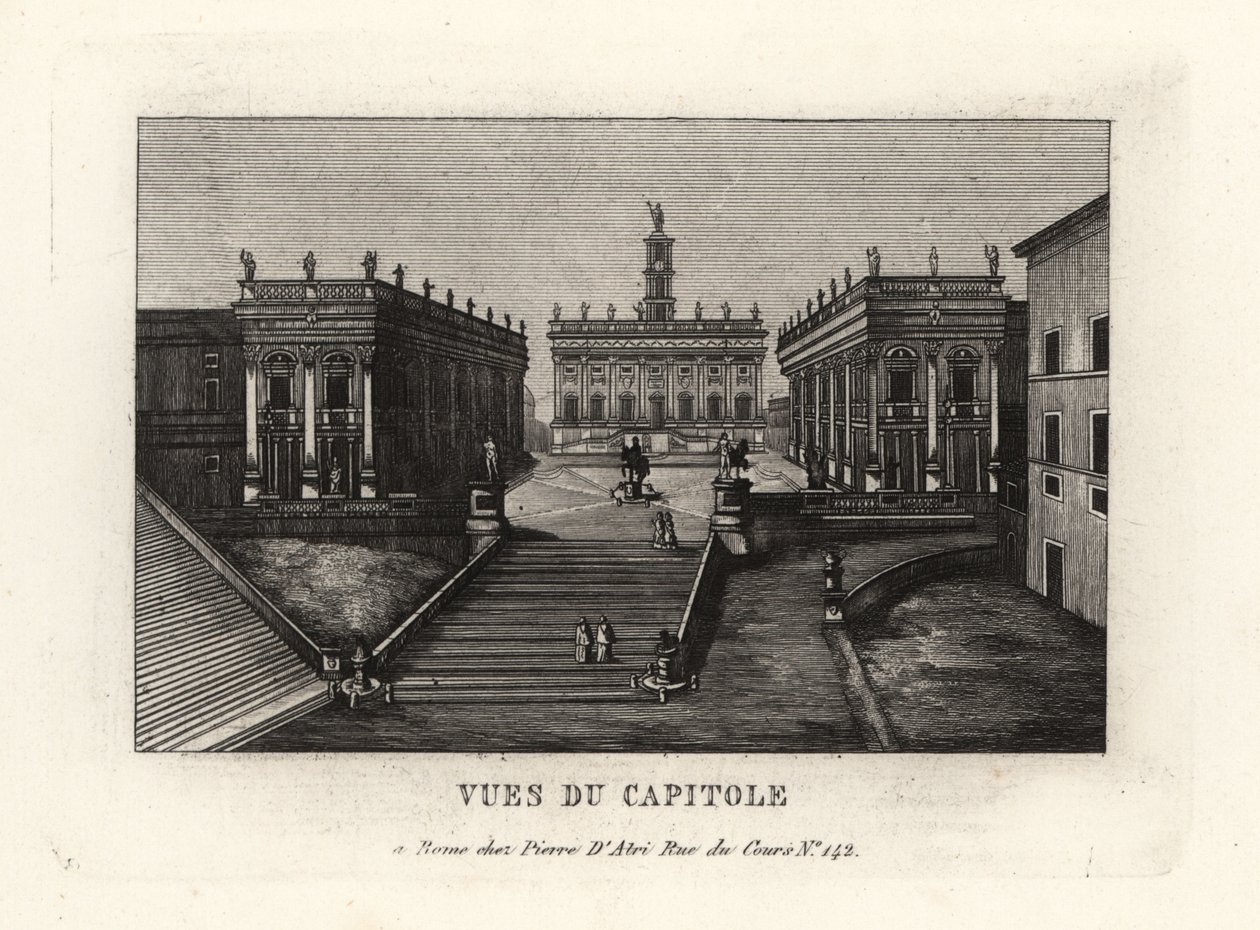 Capitolijnse heuvel. Piazza del Campidoglio, Palazzo Senatorio, Rome door Unbekannt